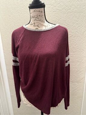 Authentic American Heritage Maroon Crewneck with Silver Trim